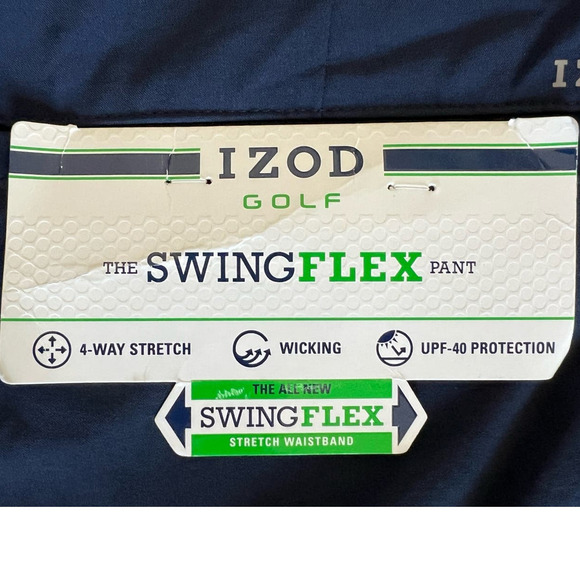 NWT Izod Big & Tall SwingFlex Straight Fit Golf Pant, Navy, 40"W x 30"L - Picture 9 of 15